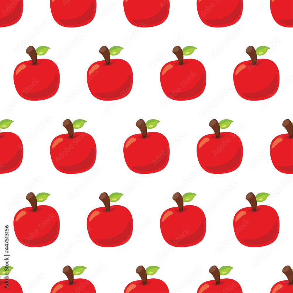 Simple seamless pattern of clean apple flat cartoon style illustration background template vector Simple seamless pattern of clean apple flat cartoon style illustration background template vector