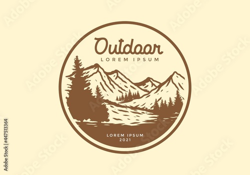 Brown circle outdoor illustration drawing