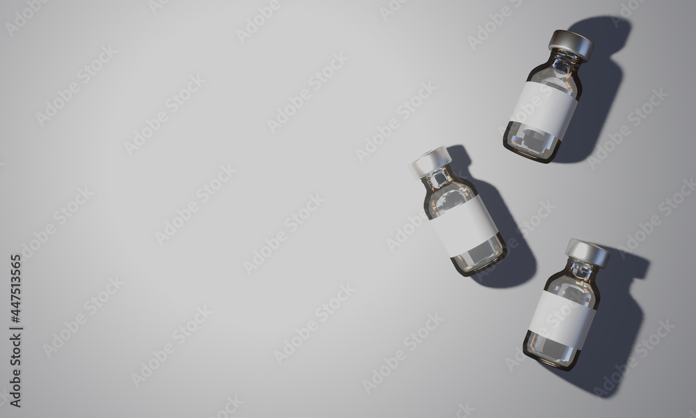 realistic vaccine bottle 3D illustration design suitable for making a mockup