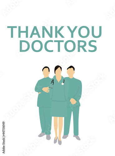 Thank you doctors card. vector