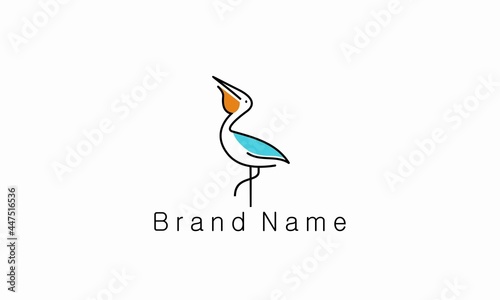 pelican lineart logo design