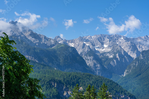 View from the Eckbauer mountain over the Bavarian Alps near Garmisch-Partenkirchen 