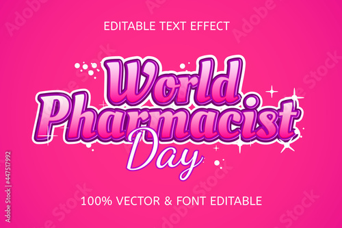 world pharmacist style carton editable text effect