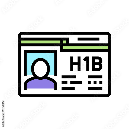 h-1b visa color icon vector. h-1b visa sign. isolated symbol illustration photo