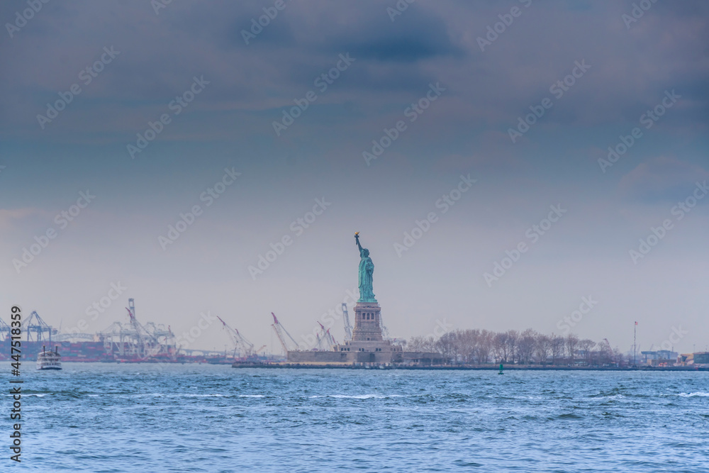 Statue Of Liberty NYC across the Hudson River