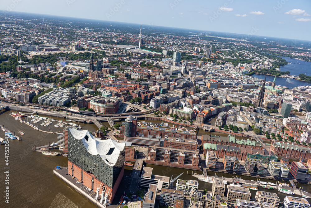 Obraz premium Luftbilder der Hansestadt Hamburg
