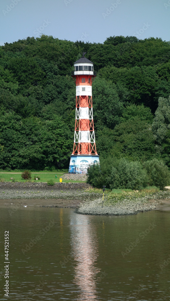 lighthouse on the coast, river Elba, Germany