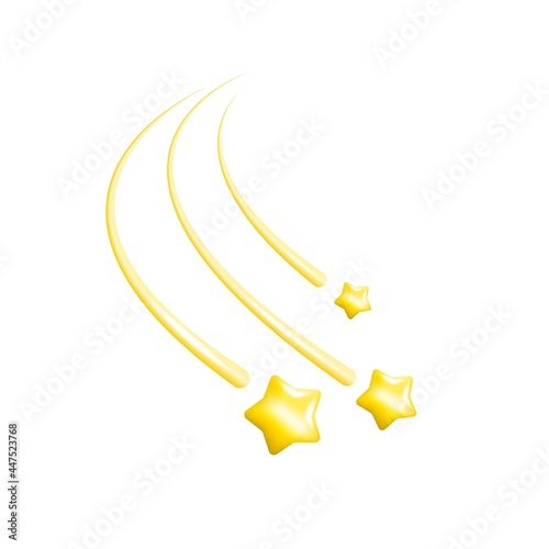 Illustration with gold stars on a white background for conceptual design. Metallic gold background.