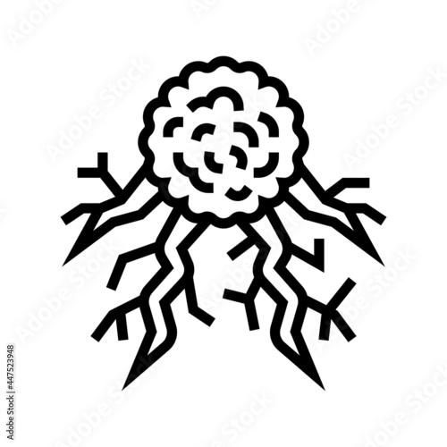 cancer cell line icon vector. cancer cell sign. isolated contour symbol black illustration