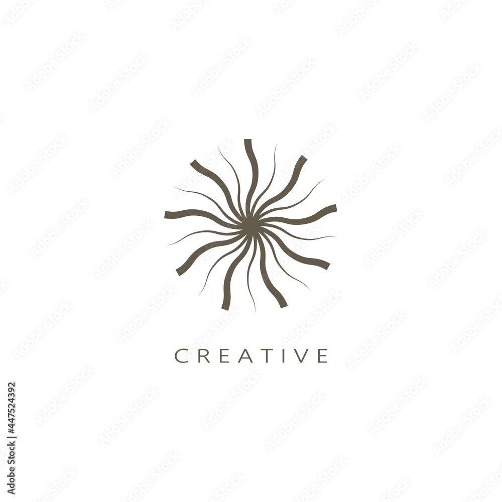 abstract ornament logo. wave taper line design with circular and precise shape.perfect symbol for a wide variety of business and graphic designs.