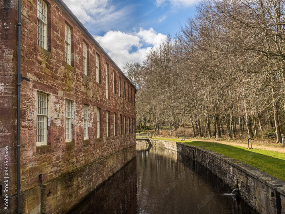 Stanley Mills in Perthshire a historic cotton mill on the banks of the River Tay in Scotland

