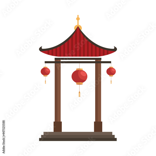 chinese temple with columns