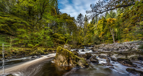 The River Braan near Dunkeld in Perthshire during the autumnal months photo