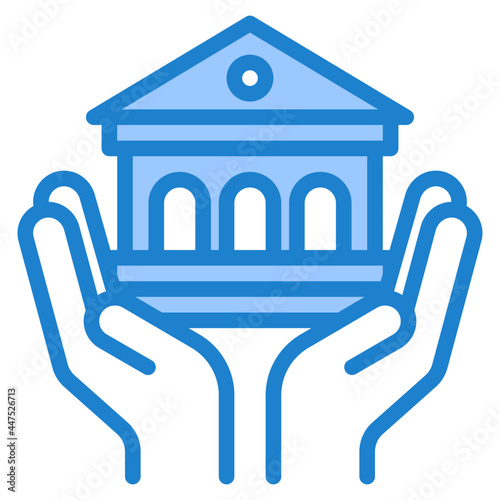 bank blue style icon