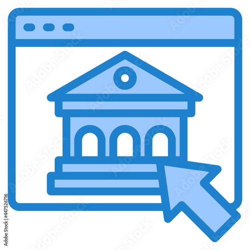 bank blue style icon