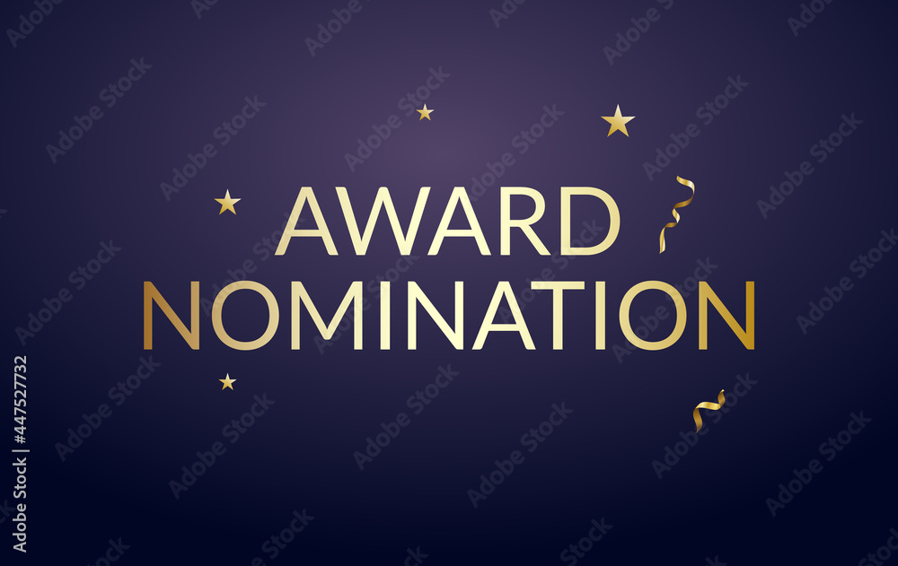 Award nomination background golden film movie vector logo ceremony poster