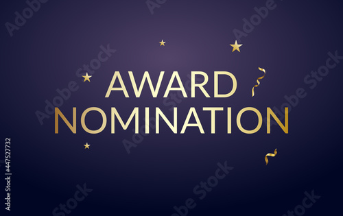 Award nomination background golden film movie vector logo ceremony poster