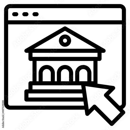 bank outline style icon