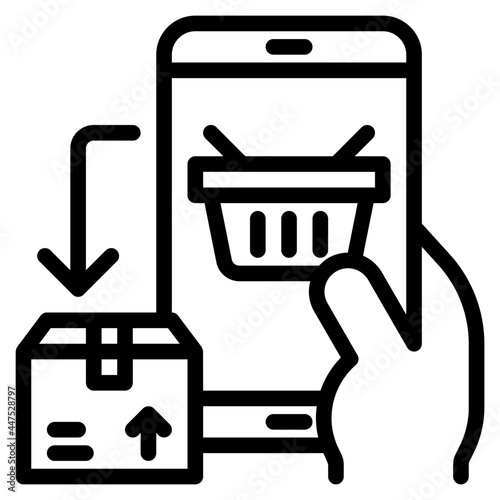 shopping outline style icon