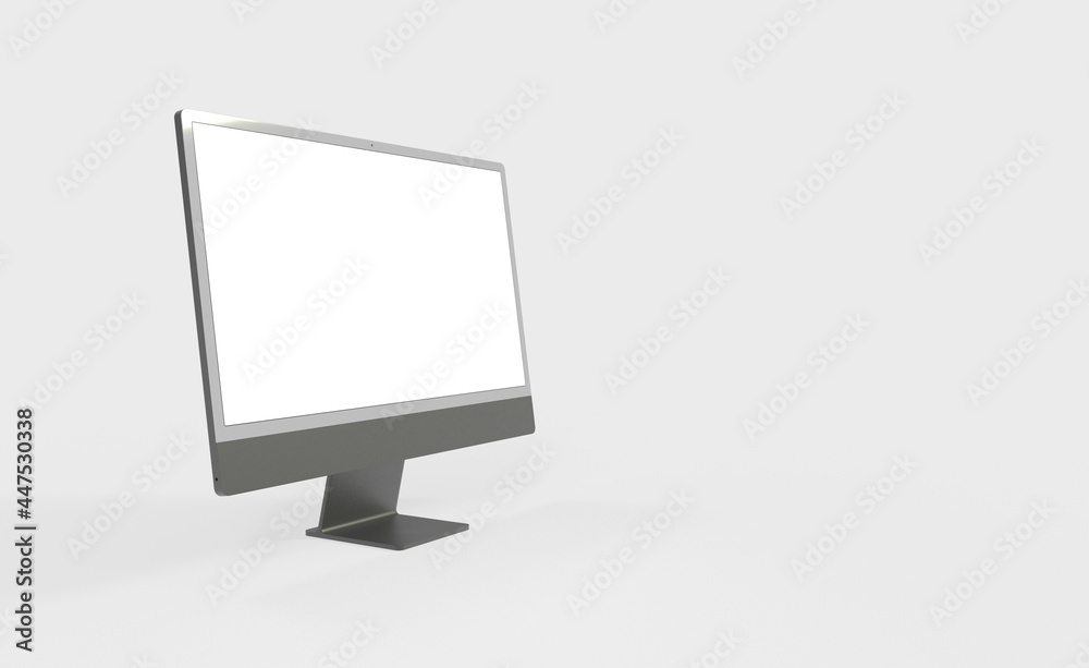Computer display mock up with blank white screen. Stylish desktop computer mockup. new in 3d Computer display mock up with blank white screen. Stylish desktop computer mockup. new in 3d