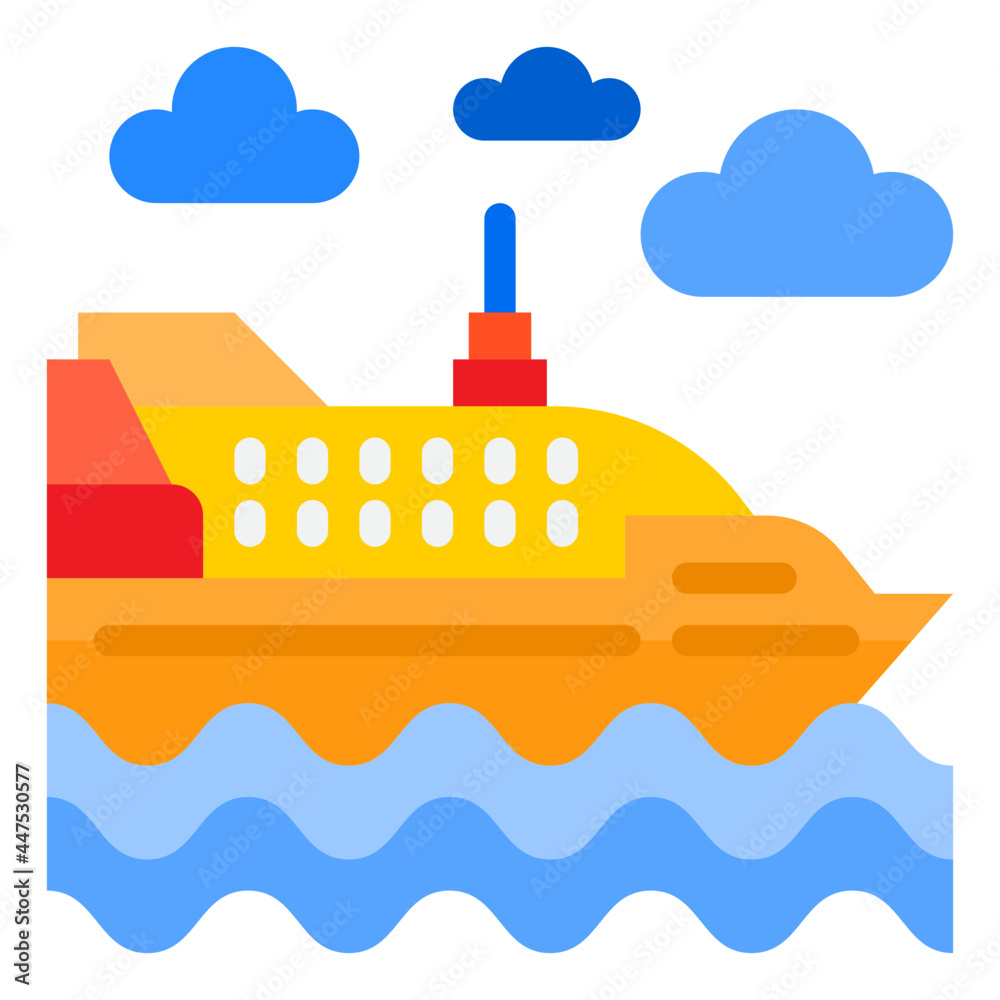 Obraz premium ship flat style icon
