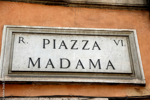 Piazza Madama that means Madama Square where there is seat of the Senate of the Italian Republic in Rome photo