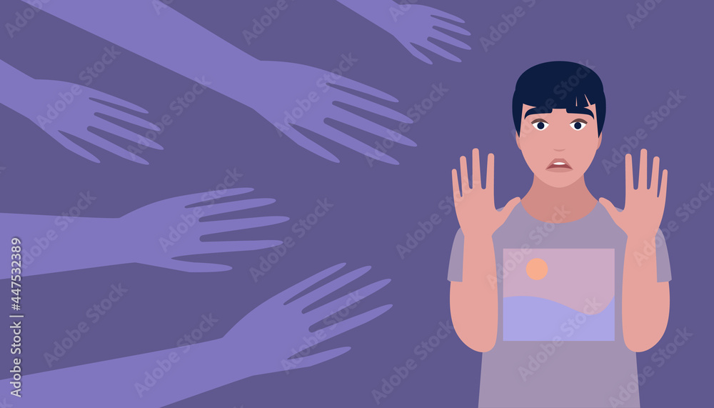 Panic attack, phobia, fear, fright concept