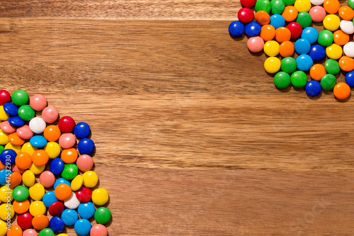 Candy Corners on wood background