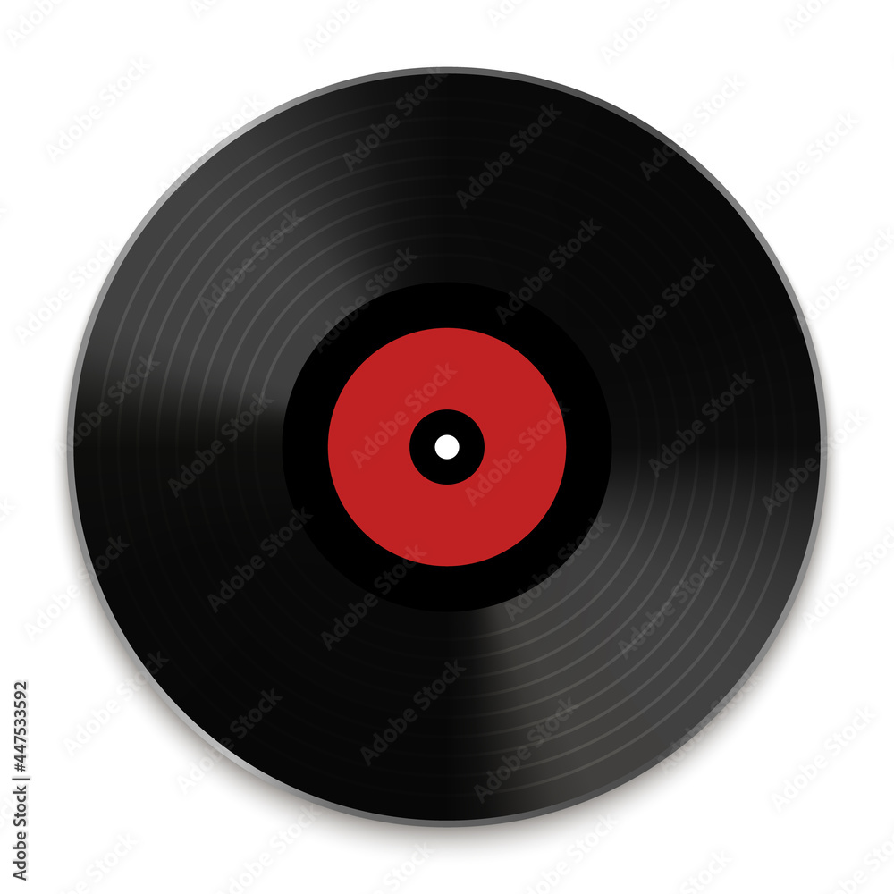 Vintage dj music vynil disk round icon. Retro classic song disc logo