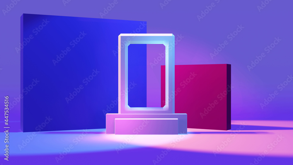 An abstract doorway with cubes An abstract doorway with cubes