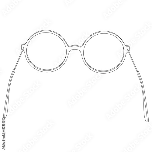 Vector simple round glasses, spectacles