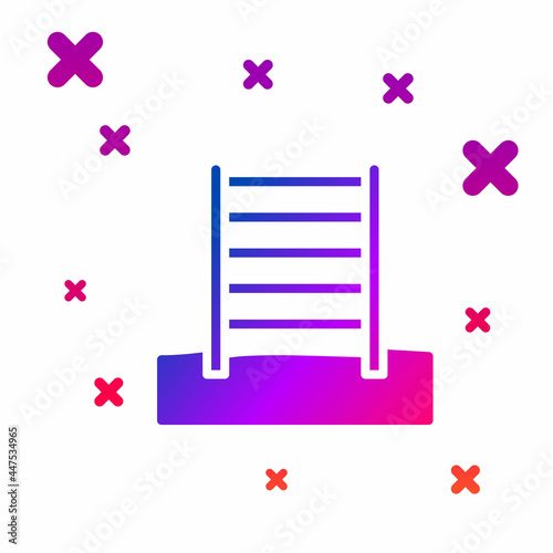 Color Wooden Swedish wall icon isolated on white background. Swedish stairs. Gradient random dynamic shapes. Vector