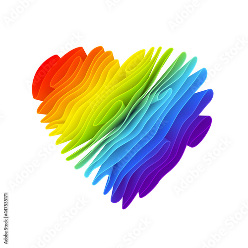Art lgbt rainbow heart
