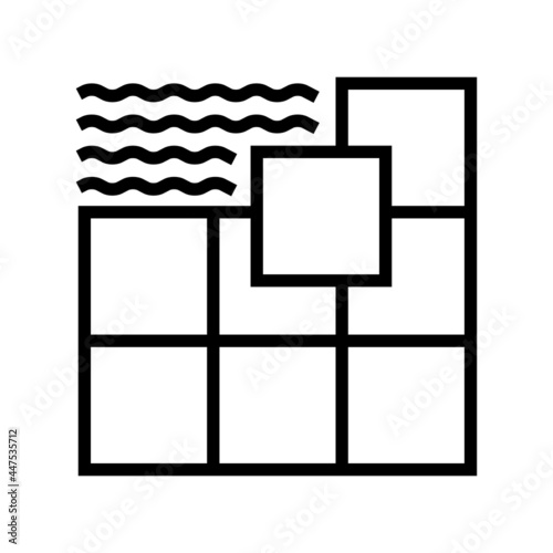 ceramic tile line icon vector. ceramic tile sign. isolated contour symbol black illustration