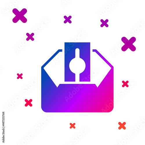 Color Donate or pay your zakat as muslim obligatory icon isolated on white background. Muslim charity or alms in ramadan kareem before eid al-fir. Gradient random dynamic shapes. Vector