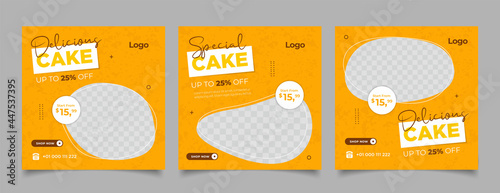 special cake banner for social media template post	
