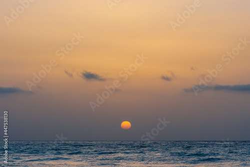 Fototapeta Naklejka Na Ścianę i Meble -  Majestic sunrise on a Canary island in the Atlantic ocean Fuerteventura