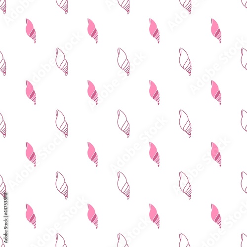 pink and white seashells seamless pattern