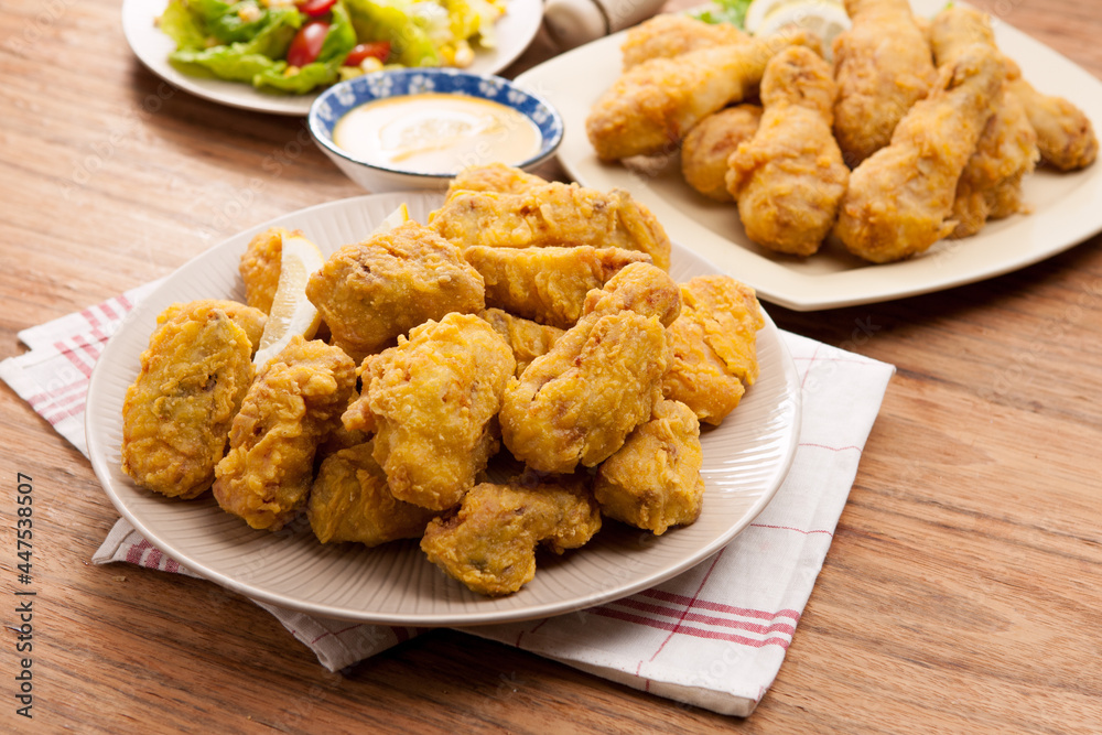 a home-made Fried chicken dish a home-made Fried chicken dish