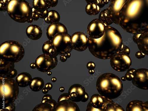 Golden polish spheres ballc design background