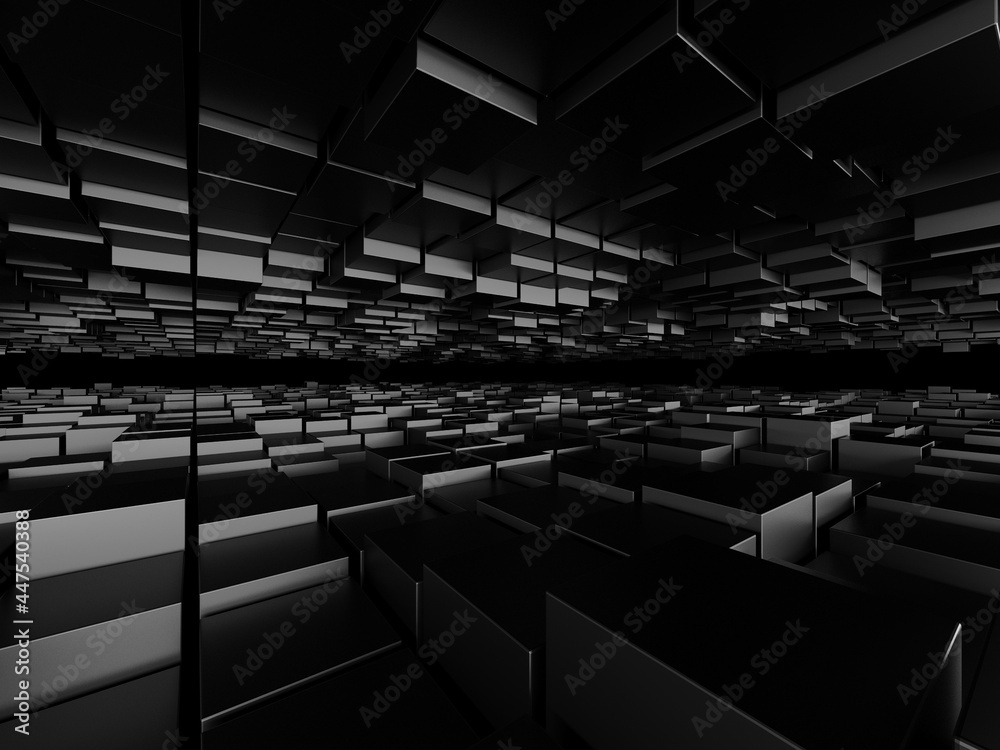 Fototapeta premium Abstract Dark Cubes Futuristic Design Background