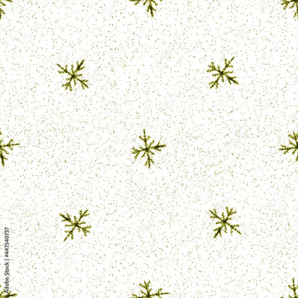 Hand Drawn green Snowflakes Christmas Seamless Pat Hand Drawn green Snowflakes Christmas Seamless Pat