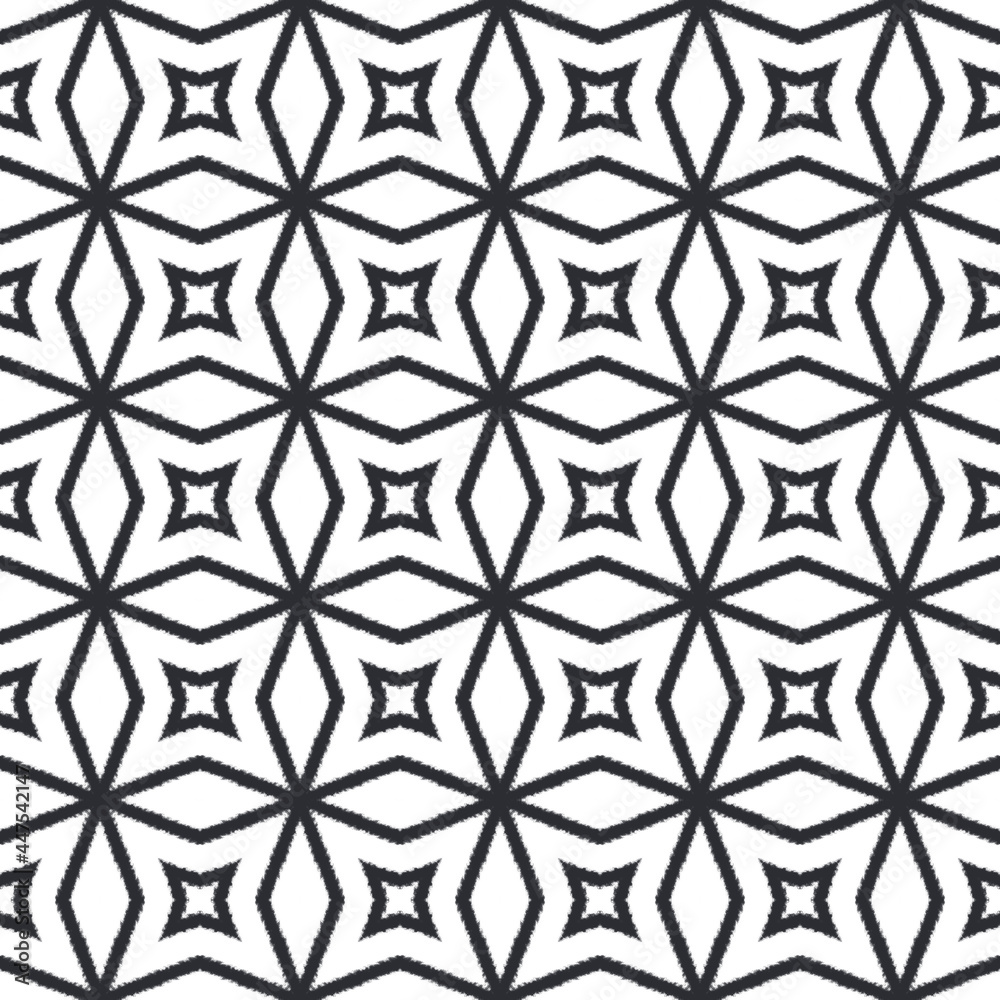 Medallion seamless pattern. Black symmetrical