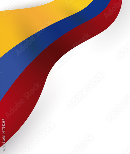 Vertical design with waving Colombian flag, Vector illustration