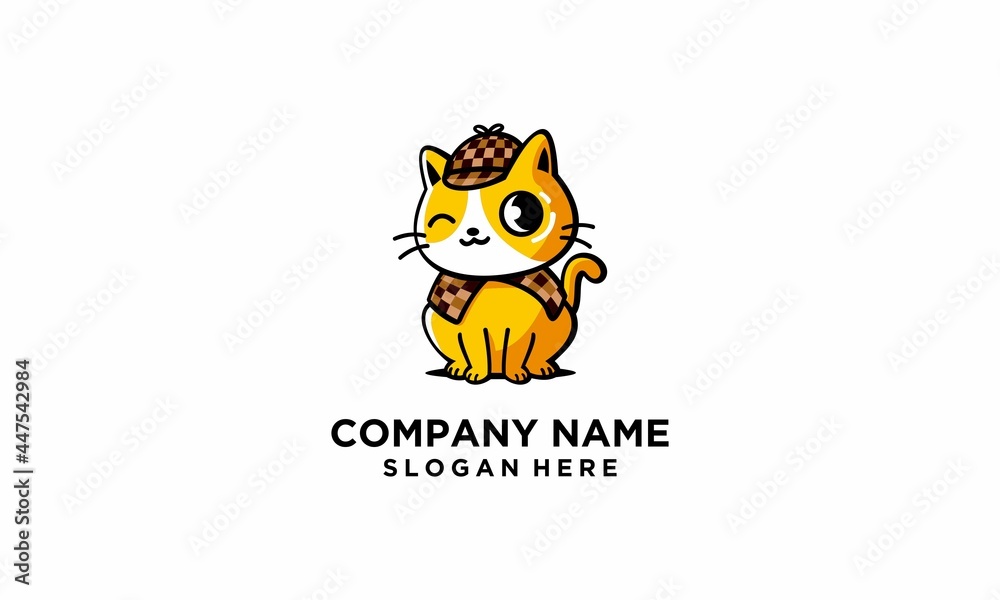 logo funny cat animal & pet logo funny cat animal & pet