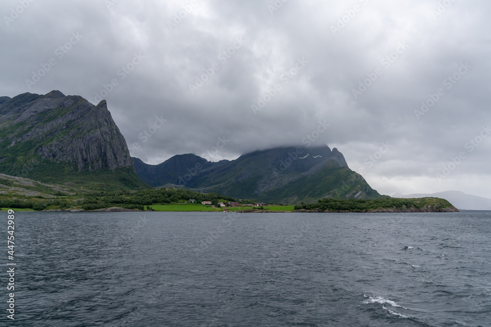 view of the Vaerengfjord on the Helgeland coast of northern Norway