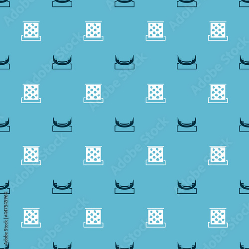 Set Boat swing and Climbing wall on seamless pattern. Vector