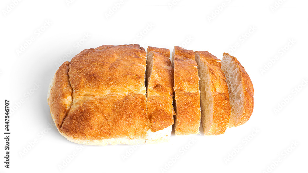Matnakash isolated on a white background. Thick pita bread.