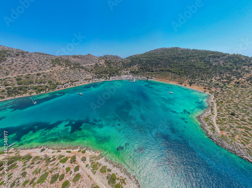 Panoramic view of Panormitis on Simi photo