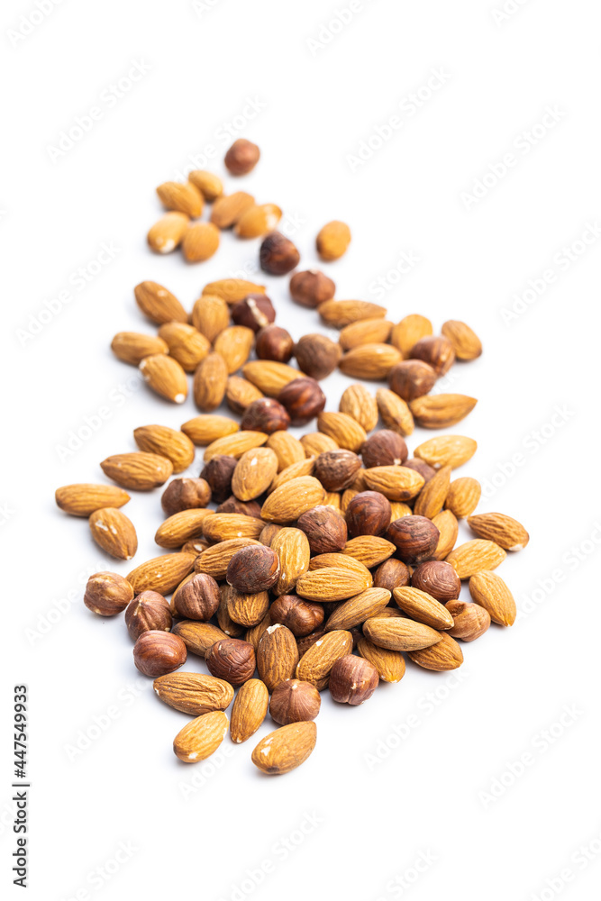 Peeled hazelnuts and almonds Peeled hazelnuts and almonds